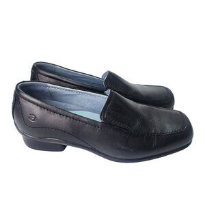 NEW Aravon WOE02BK Genuine Leather Loafer Comfort Shoe Women's Size 7 D